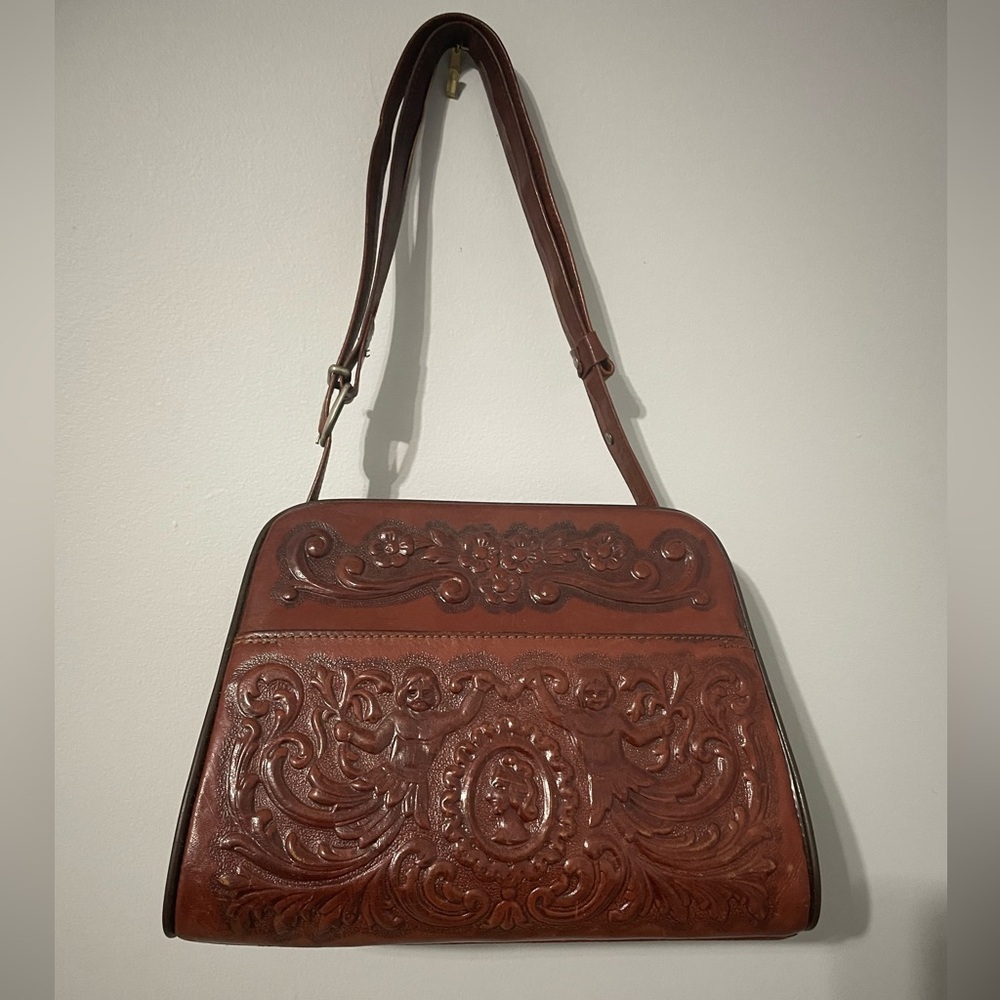 MONT-ABUR Vintage Hand Tooled Leather Handbag